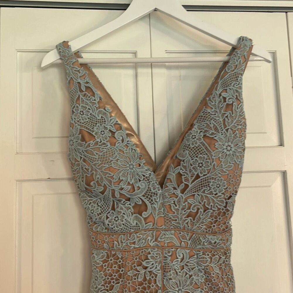 Forever Unique London NWT turquoise lace overlay cross back dress 6 - Picture 4 of 16